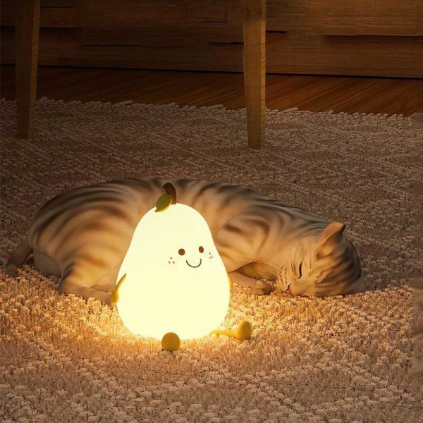 Cute Silicone Nursery Pear Lamp