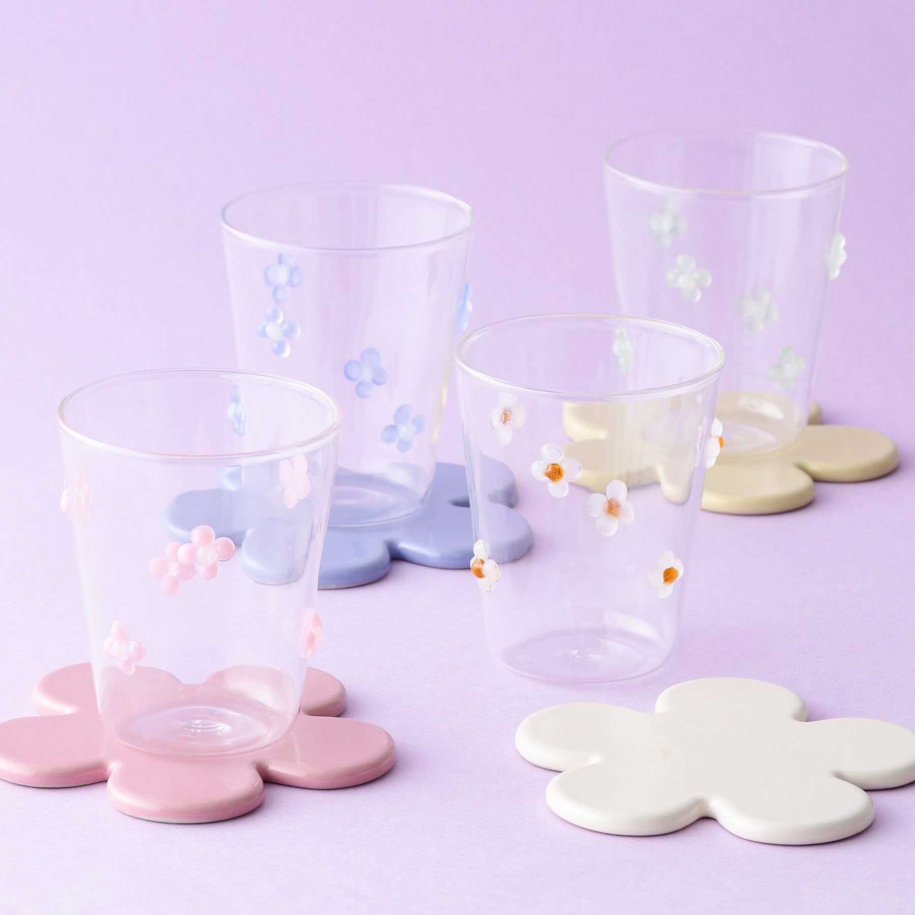 Flower Glass Tumbler Pink - Image 6