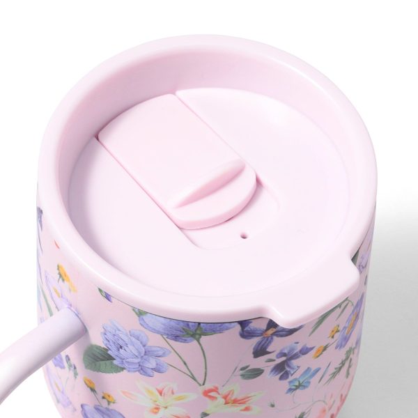 Stainless Steel Thermo Mug with Lid 320ml Multiflower pink - Image 9