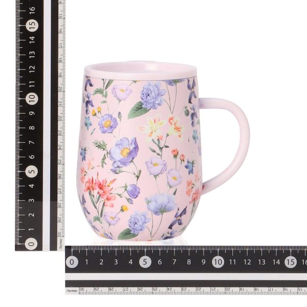 Stainless Steel Thermo Mug with Lid 320ml Multiflower pink - Image 10