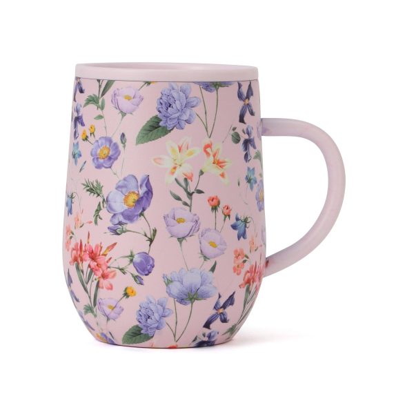 Stainless Steel Thermo Mug with Lid 320ml Multiflower pink - Image 2