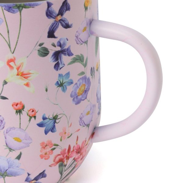 Stainless Steel Thermo Mug with Lid 320ml Multiflower pink - Image 4