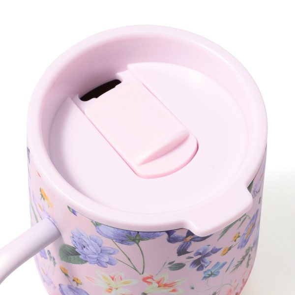 Stainless Steel Thermo Mug with Lid 320ml Multiflower pink - Image 8