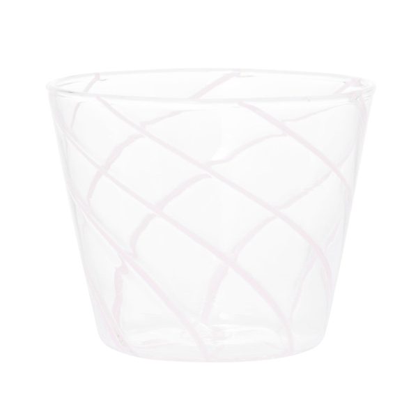 Stripe Glass Cup Pink