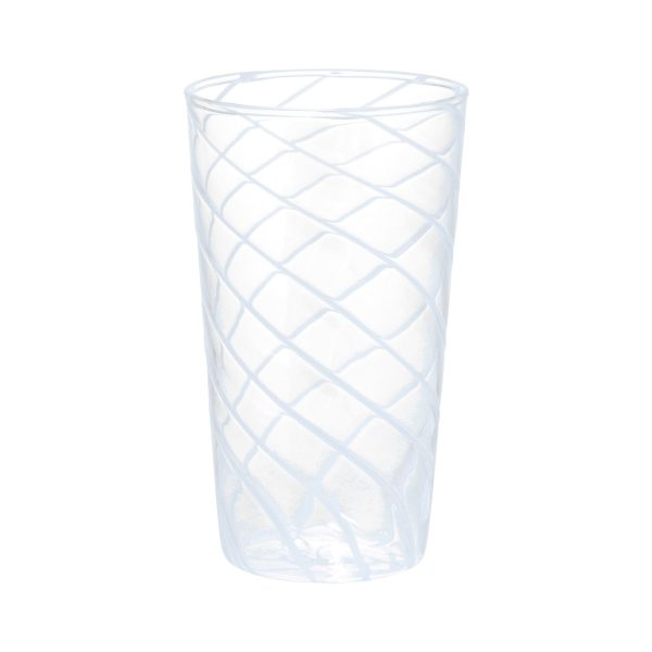 Stripe Glass Long Tumbler Blue