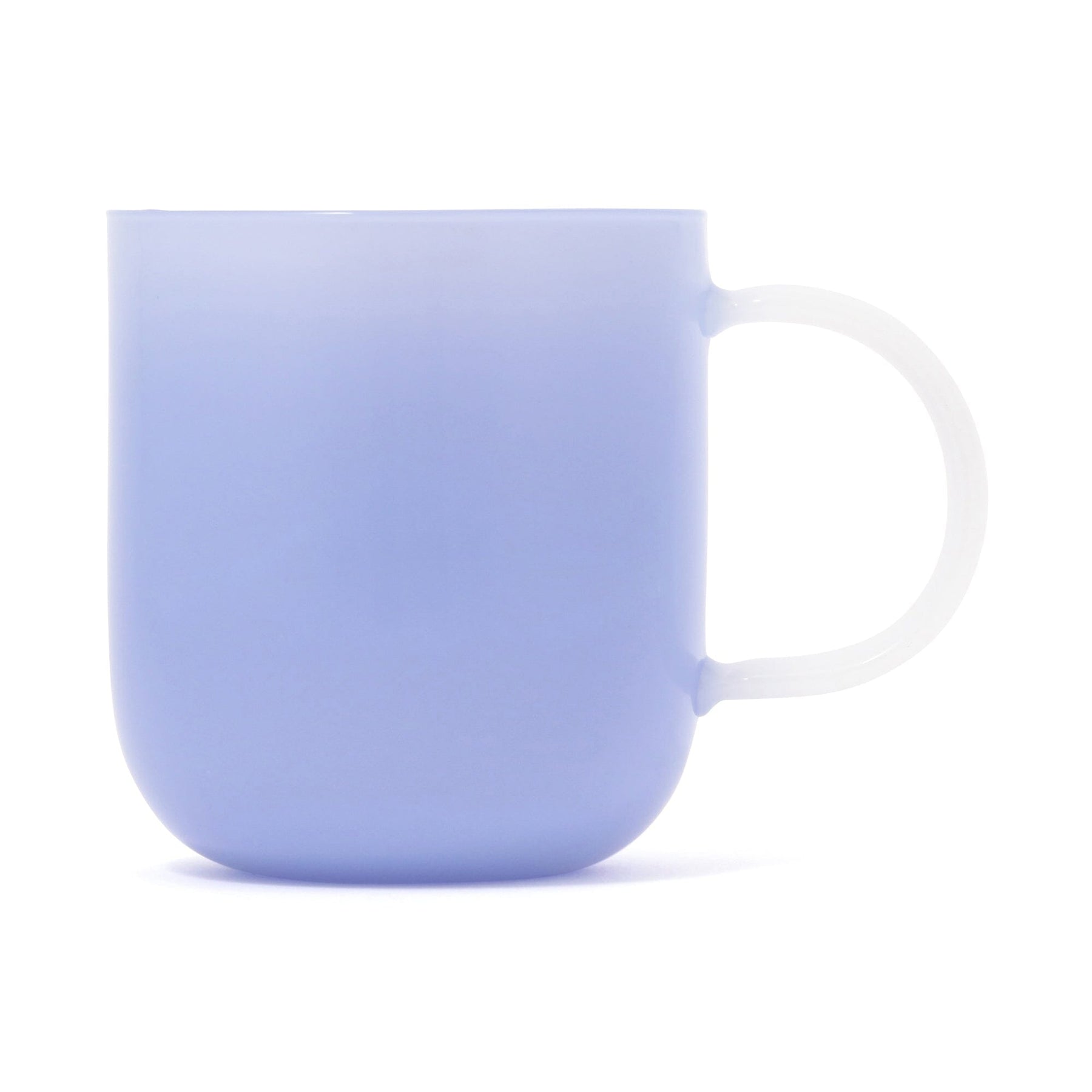 Milky White Heat-Resistant Glass Mug Blue - Image 2