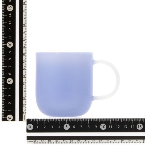 Milky White Heat-Resistant Glass Mug Blue - Image 7