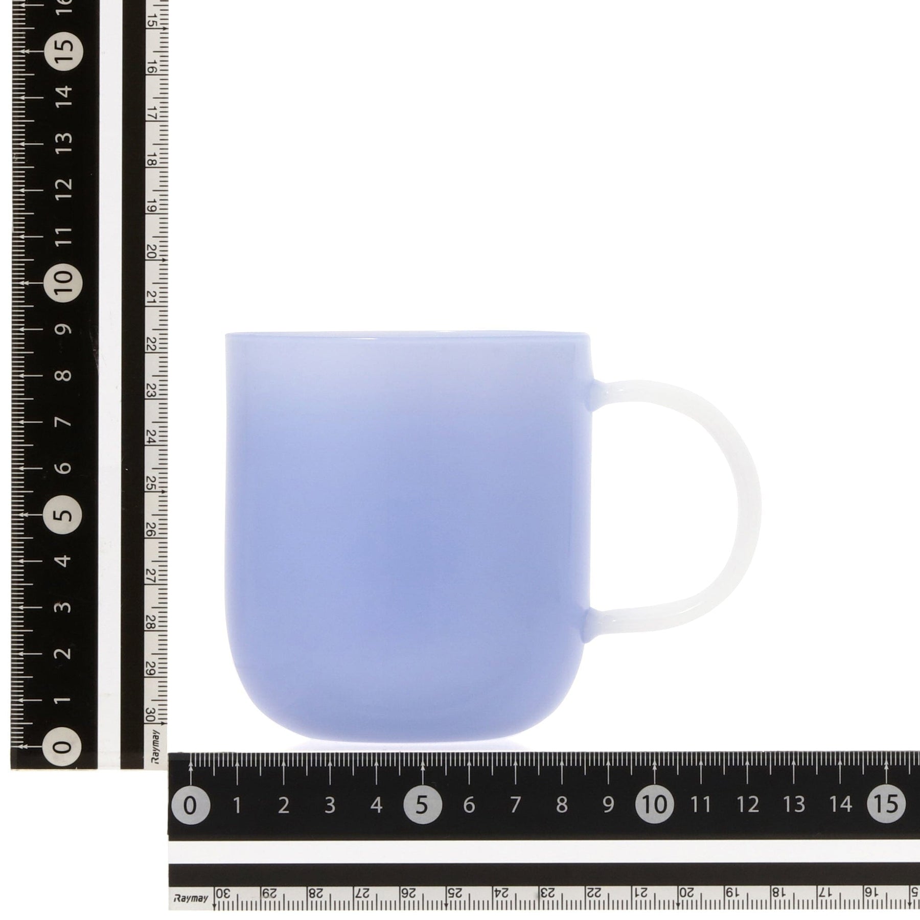 Milky White Heat-Resistant Glass Mug Blue - Image 7