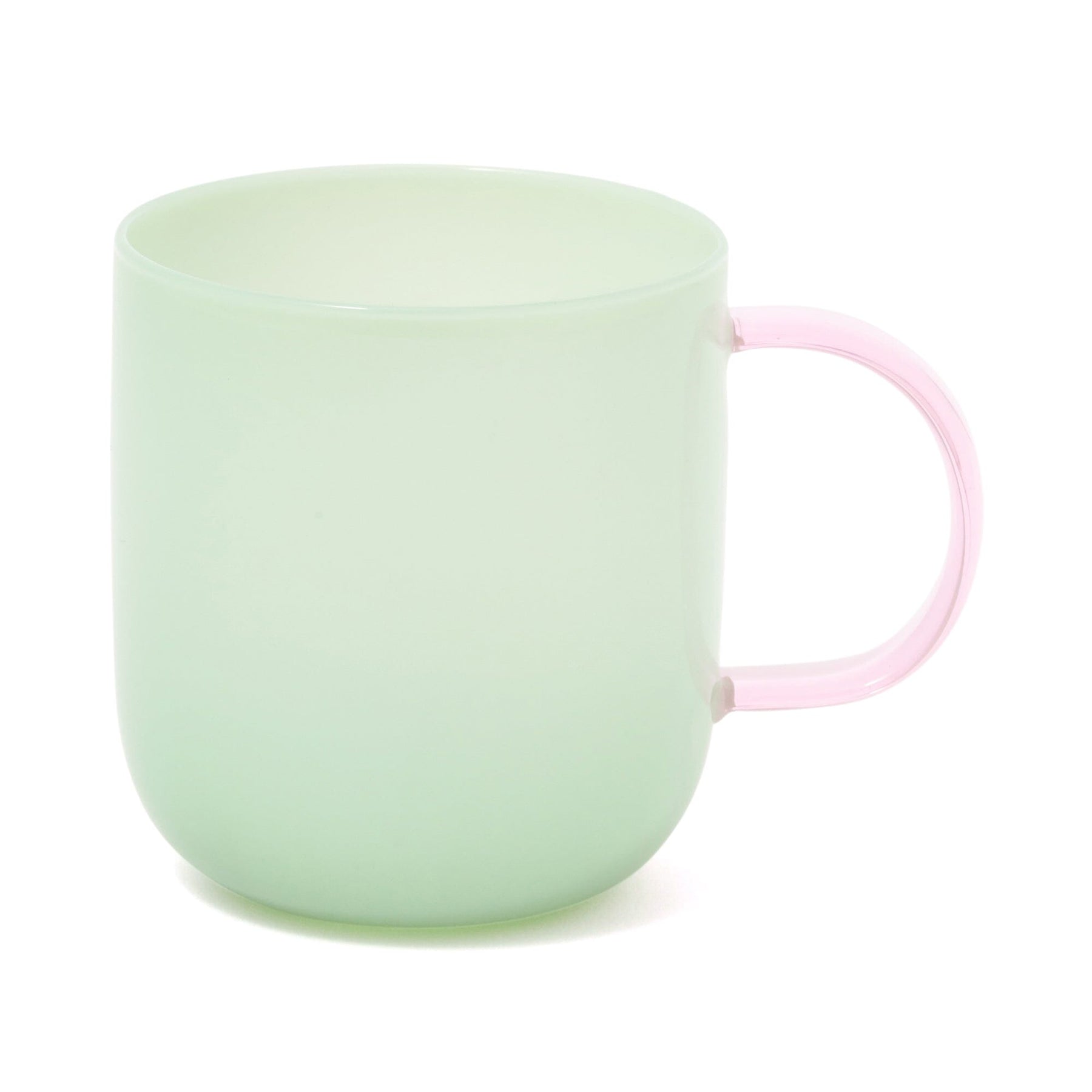 Milky White Heat-Resistant Glass Mug Green