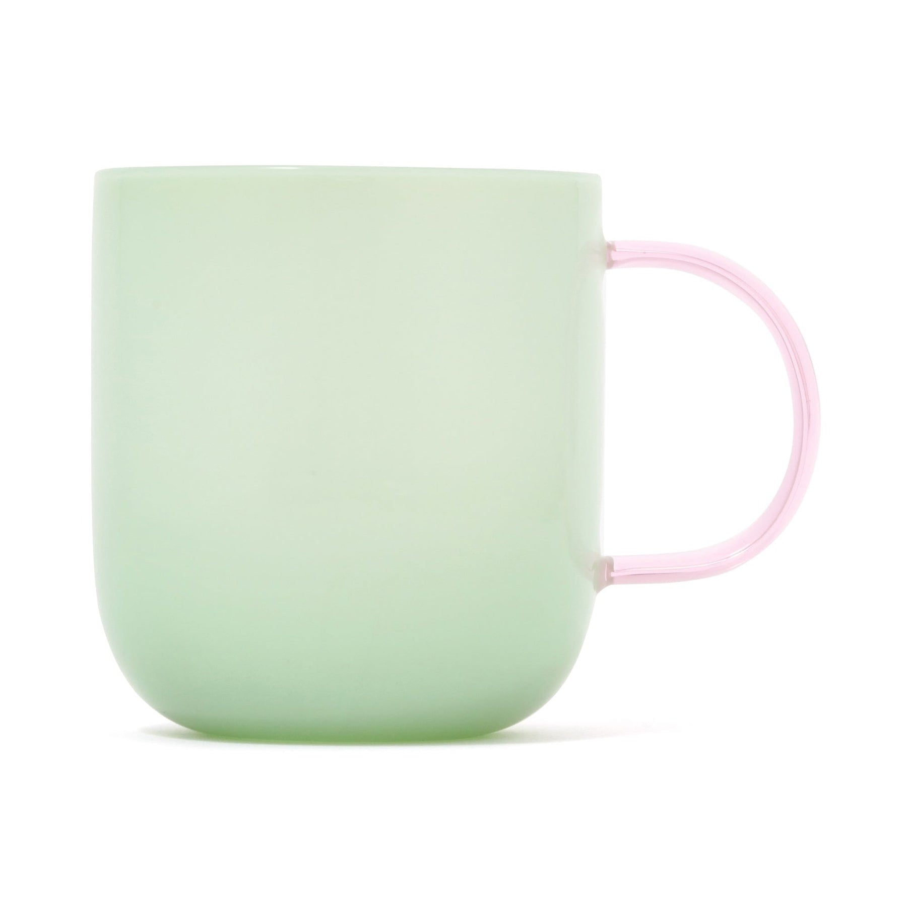 Milky White Heat-Resistant Glass Mug Green - Image 3