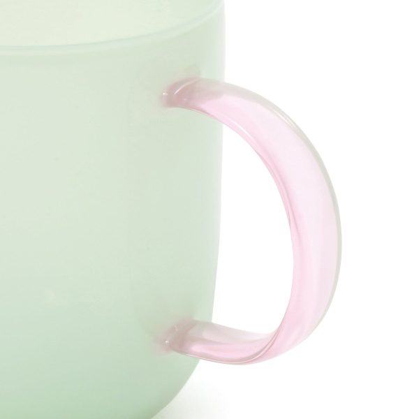 Milky White Heat-Resistant Glass Mug Green - Image 5