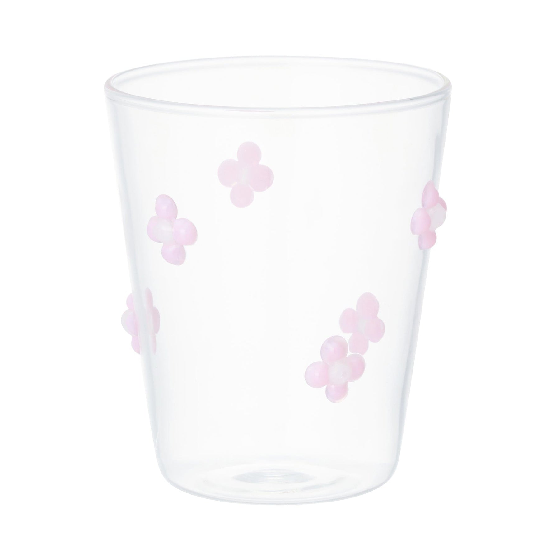 Flower Glass Tumbler Pink