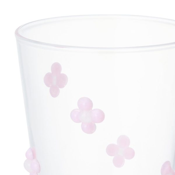 Flower Glass Tumbler Pink - Image 3