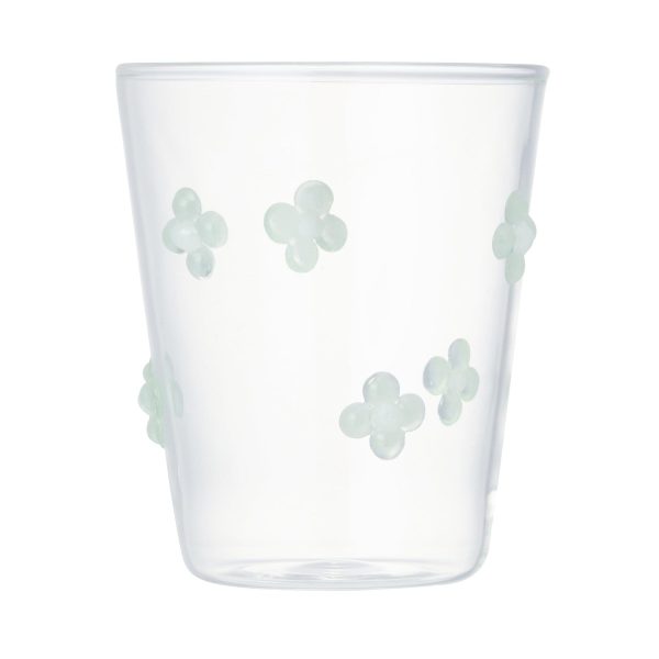 Flower Glass Tumbler Green - Image 2